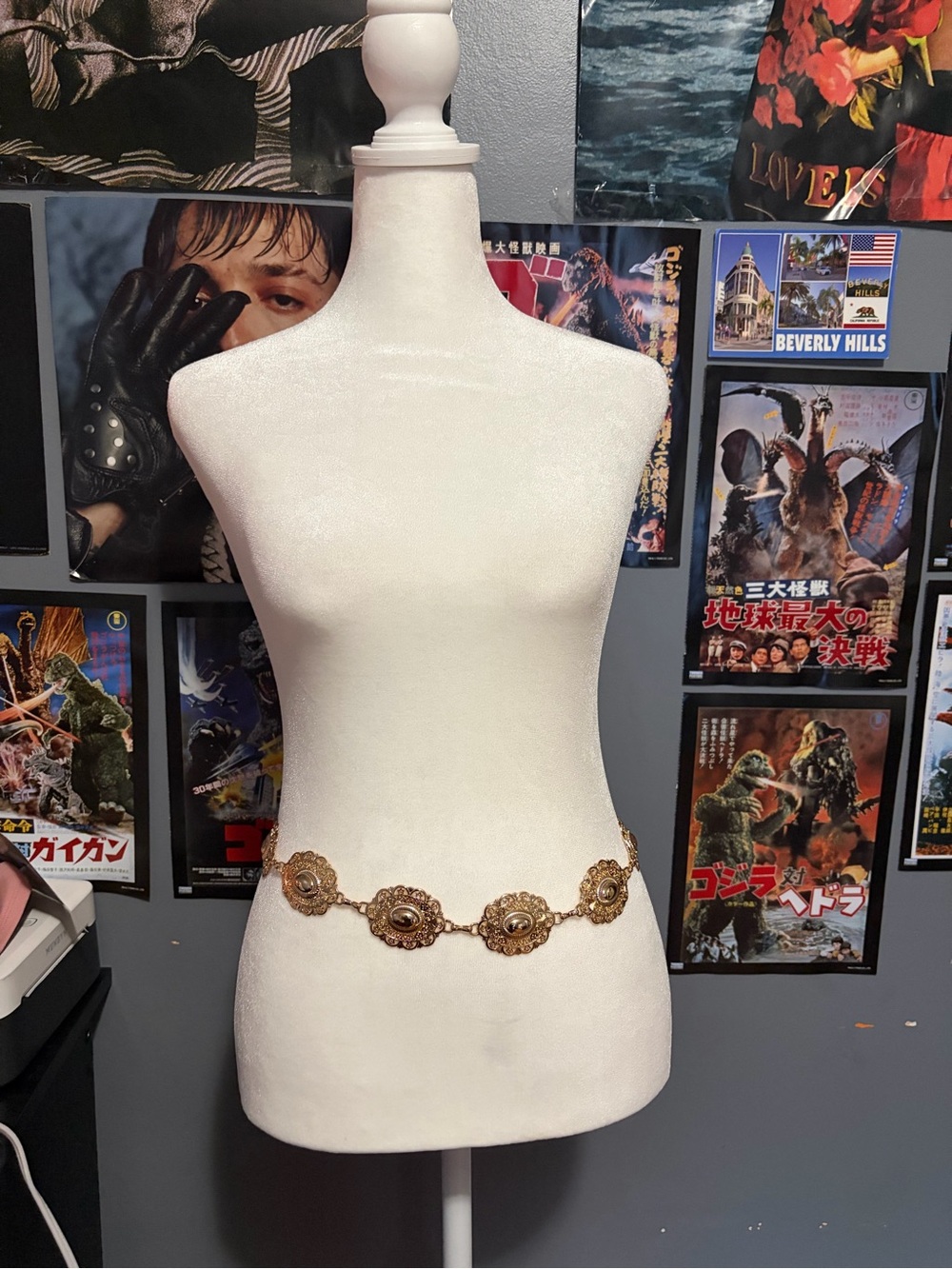 Ornate Gold Filigree Waist Chain Belt - Women Accessories